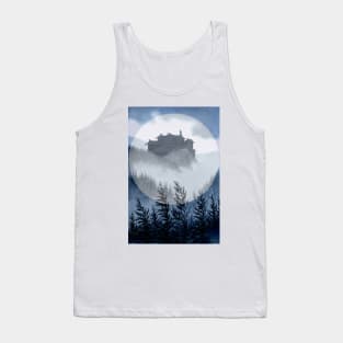 Til den Groenne Ridder (To the Green Knight) in blue and white - vintage Norwegian Fairy Tale art by Theodor Kittelsen Tank Top